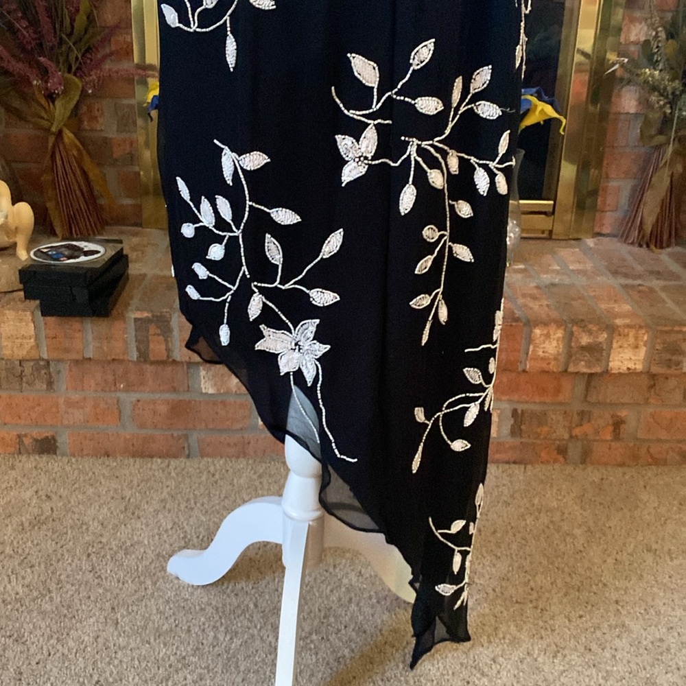 Y2K cache 100% silk asymmetrical hemline dress GORGEOUS - Picture 9 of 16